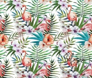 Watercolor Effect Flamingo Fabric