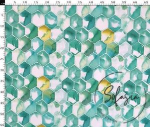 Watercolor Honeycomb Patterned Sofa and Curtain Fabric
