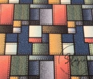 Denim Pattern Patchwork Fabric