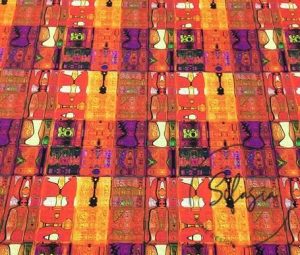 Fire Patchwork Patterned Fabric