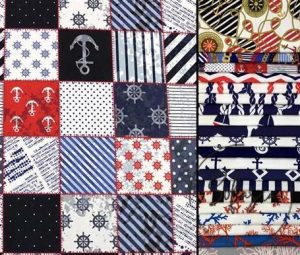 Marine Patterned Patchwork Fabric