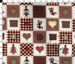 Patchwork Button Patterned Fabric